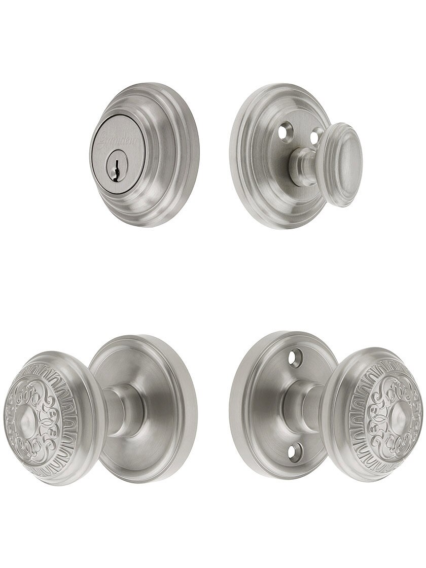 Grandeur Entry Door Set With Windsor Knobs House of